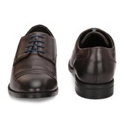 Men Premium Leather Brown Formal Derby Shoes (Charlie-51-Brown)