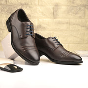 Men Premium Leather Brown Formal Derby Shoes (Charlie-51-Brown)