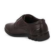 Men Premium Leather Brown Lace-Up Formal Derby Shoes (Earth-55-Brown)