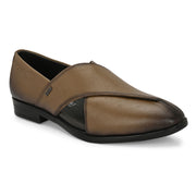 Men Premium Leather Grey Stylish & Comfortable Peshawari Sandals (Indigo-21-Grey)