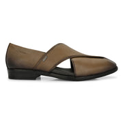 Men Premium Leather Grey Stylish & Comfortable Peshawari Sandals (Indigo-21-Grey)