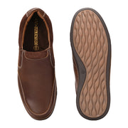 Men Premium Leather Casual Slip On Shoes (Fascinate-21-Tan/Brown)