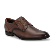 Men Premium Leather Brown Designer Laces Pattern Slip-On Formal Shoes (Regal-21-Brown)