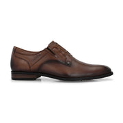 Men Premium Leather Brown Designer Laces Pattern Slip-On Formal Shoes (Regal-21-Brown)
