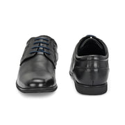 Men Premium Leather Black Lace Up Formal Derby Shoes (Gateway-56-Black)