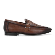 Men Premium Leather Quilted Pattern Penny Loafers with Tunit Sole (Miles-05-Mocca)