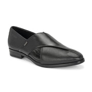 Men Premium Leather Black Stylish & Comfortable Peshawari Sandals (Indigo-21-Black)