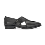 Men Premium Leather Black Stylish & Comfortable Peshawari Sandals (Indigo-21-Black)