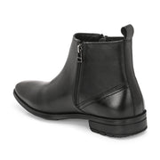 Men Premium Leather Black Formal Ankle Zipper Boot (NewTop-98-Black)