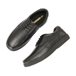 Men Genuine Leather Lace-Up Formal Shoes | Available in Sizes 5 UK to 12 UK (Comforter-51-Black)