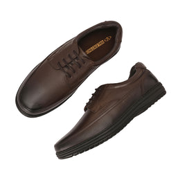 Men Genuine Leather Lace-Up Formal Shoes | Available in Sizes 5 UK to 12 UK (Comforter-51-Brown)