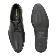 Men Premium Leather Black Lace-Up Formal Derby Shoes (Joyland-52-Black)