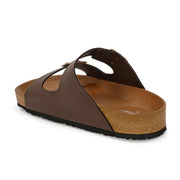 West Port Men's Cushion Sliders | PU Padded Footbed | Bounce Back Technology | Lightweight Flip Flops for Everyday Comfort (M-Aero-09-Brown)