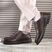 Men Premium Leather Brown Formal Formal Lace-Up Shoes (Airman-52-Brown)