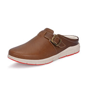 West Port Men Premium Leather Casual Mules for Men (Alliance-05-Tan)