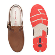 West Port Men Premium Leather Casual Mules for Men (Alliance-05-Tan)