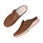 West Port Men Premium Leather Casual Mules for Men (Alliance-05-Tan)
