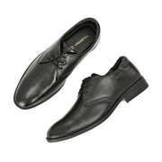 Men Premium Leather Black Lace Up Formal Shoes (Amazona-50-Black)