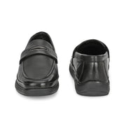 Men Premium Leather Black Slip-On Formal Shoes (Boat-01-Black)