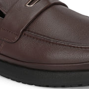 Men Premium Leather Brown Slip-On Formal Shoes (Boat-01-Brown)