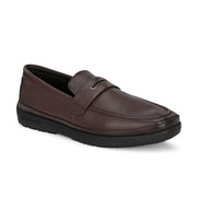 Men Premium Leather Brown Slip-On Formal Shoes (Boat-01-Brown)