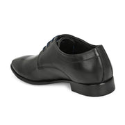 Men Premium Leather Black Lace-Up Formal Derby Shoes (Attitude-51-Black)