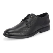 Men Premium Leather Black Lace-Up Formal Derby Shoes (Joyland-51-Black)