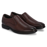 Men Premium Leather Brown Slip-On Formal Shoes (Joyland-45-Brown)