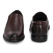 Men Premium Leather Brown Slip-On Formal Shoes (Joyland-45-Brown)