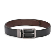 Valentino Men's Genuine Leather Reversible Belt – Black and Tan with Premium Buckle (M-BT-MM-114)