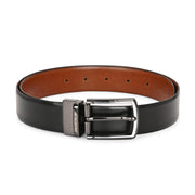 Valentino Men's Genuine Leather Reversible Belt – Black and Tan with Premium Buckle (M-BT-MM-115)