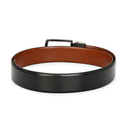 Valentino Men's Genuine Leather Reversible Belt – Black and Tan with Premium Buckle (M-BT-MM-115)