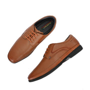 Men Premium Leather Tan Lace Up Formal Derby Shoes (Gateway-52-Tan)