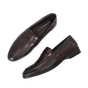 Men Premium Leather Cherry Loafers (Indigo-06-Cherry)