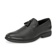 Men Premium Leather Black Slip-On Formal Shoes (Joyland-01-Black)