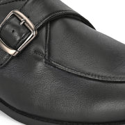 West Port Men Single Monk Strap Dress Shoe (LEO-80-BLACK)