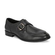West Port Men Single Monk Strap Dress Shoe (LEO-80-BLACK)