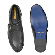 West Port Men Single Monk Strap Dress Shoe (LEO-80-BLACK)