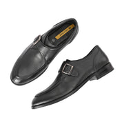 West Port Men Single Monk Strap Dress Shoe (LEO-80-BLACK)