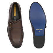 West Port Men Single Monk Strap Dress Shoe (LEO-80-BROWN)