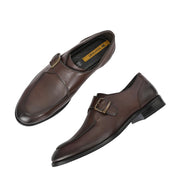 West Port Men Single Monk Strap Dress Shoe (LEO-80-BROWN)