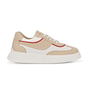 West Port Men White & Beige Sneakers (M-AI-55-WHITE-BEIGE)