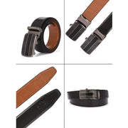 Valentino Men’s Genuine Leather Reversible Belt – Black & Tan | Micro-Adjustable Ratchet Buckle | Formal & Casual Wear (M-BT-MM-120-BLACK-TAN)
