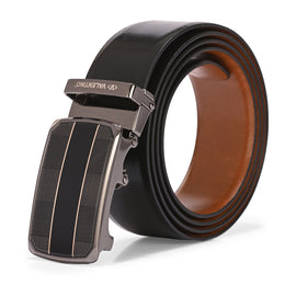 Valentino Men’s Genuine Leather Reversible Belt – Black & Tan | Micro-Adjustable Ratchet Buckle | Formal & Casual Wear (M-BT-MM-120-BLACK-TAN)