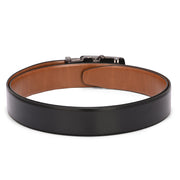 Valentino Men’s Genuine Leather Reversible Belt – Black & Tan | Micro-Adjustable Ratchet Buckle | Formal & Casual Wear (M-BT-MM-120-BLACK-TAN)