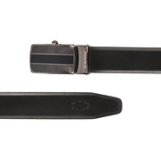 Valentino Men’s Genuine Leather Reversible Belt – Black & Tan | Micro-Adjustable Ratchet Buckle | Formal & Casual Wear (M-BT-MM-120-BLACK-TAN)