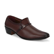 Men Premium Leather Cuban Heel Formal Shoes (M-MT-06-BROWN)