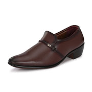 Men Premium Leather Cuban Heel Formal Shoes (M-MT-06-BROWN)