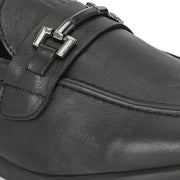 Men Premium Leather Black Slip-On Formal Shoes (Massage-33-Black)