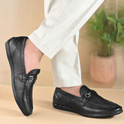 Men Premium Leather Black Slip-On Formal Shoes (Massage-33-Black)